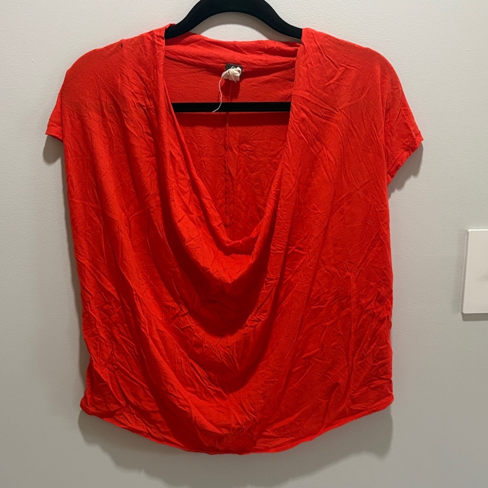We The Free Vibrant Red Short Sleeve Top